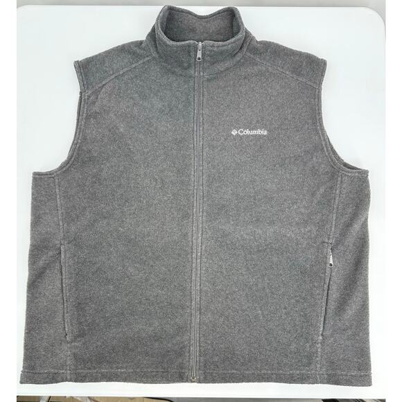 Columbia Full Zip Fleece Vest, Gray, Men's XXL - Picture 10 of 11